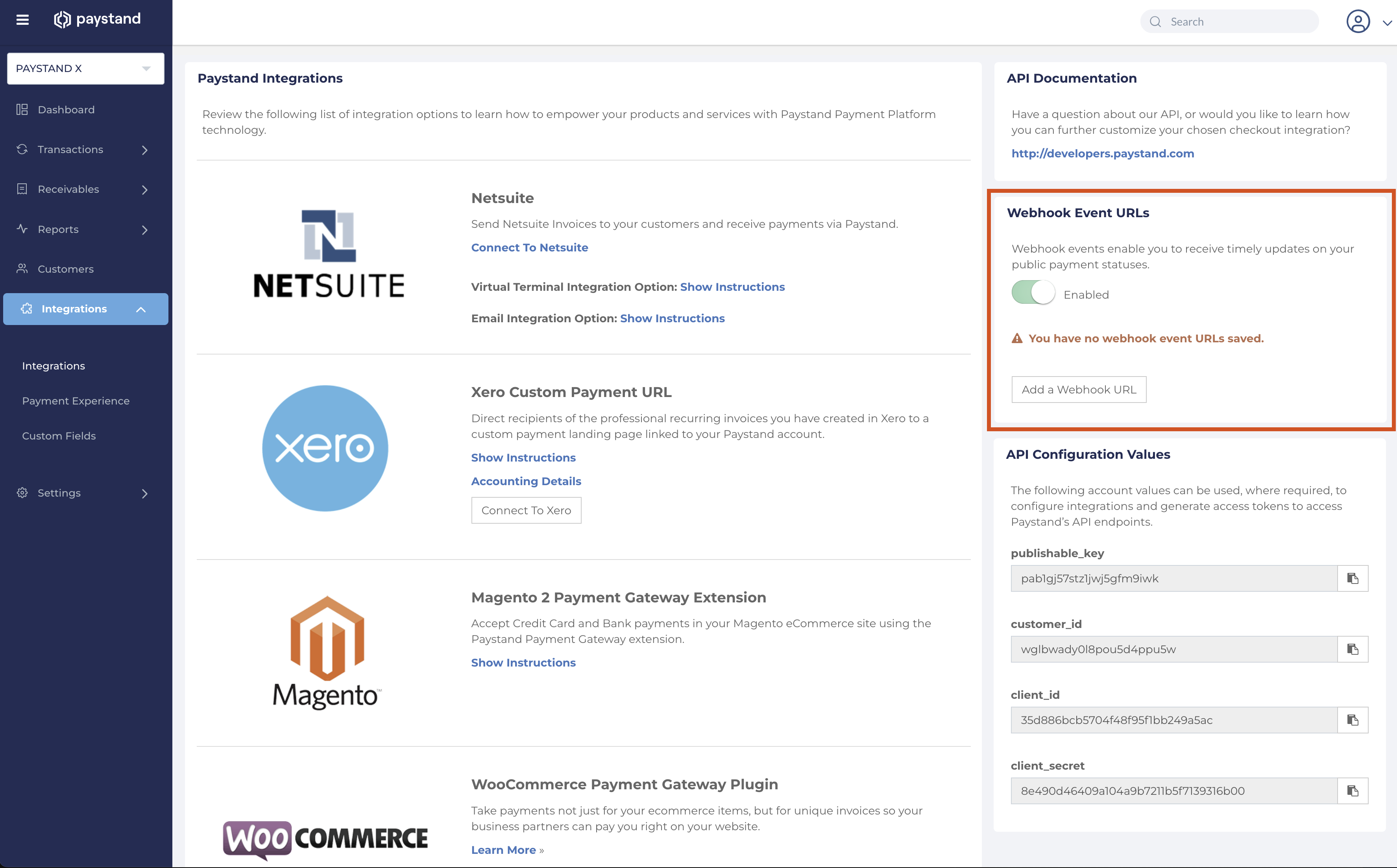 Webhook Configuration Dashboard